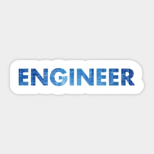 Engineer Blueprint Text Sticker